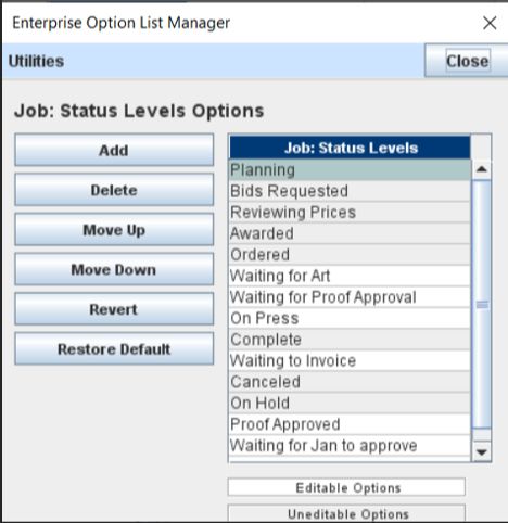 Option List Manager