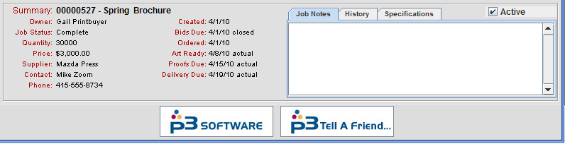 Active Jobs checkbox in Summary section of Job List panel
