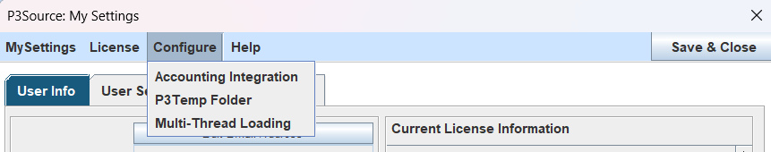Configure Menu